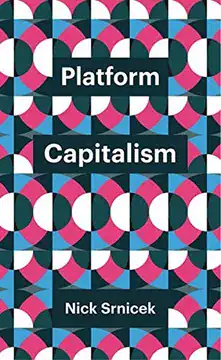 Diseño geométrico colorido con texto "Platform Capitalism".